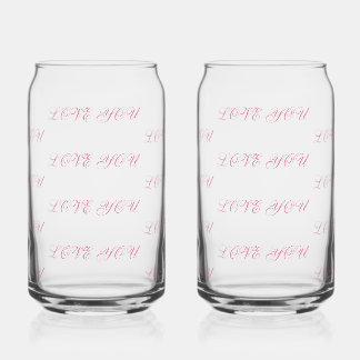 Love You Glass Cup | Romantic Drinking Glass