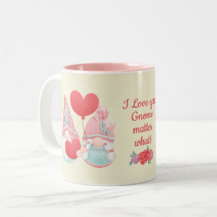 Love You Gnome Matter What - Gnome Couple  Two-Tone Coffee Mug