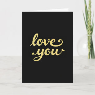 Love You Golden Script Bold Card