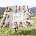 Love You G'pa | Custom Message Photo Collage Fleece Blanket<br><div class="desc">This simple and sweet blanket says "We Love you G'pa" in trendy, modern typefaces with your custom message, a charming heart and a spot for names. Minimal eight photo template of your favourite personal photos for a gift anyone would love. The perfect gift for any dad (can be customised for...</div>