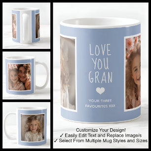 Love You Gran Photos Modern Blue C410 & White Coffee Mug