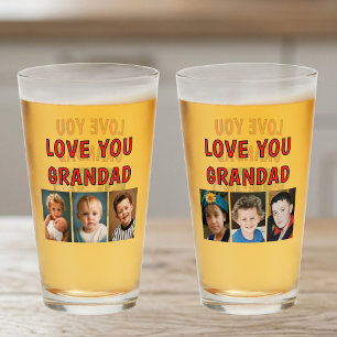 Love you Grandad 6 photos red beer Glass