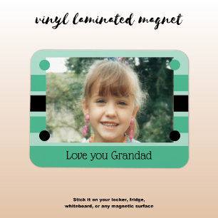 Love you Grandad green and black photo Magnet