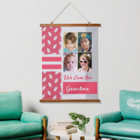 Love you Grandma 4 photo leaf pattern pink