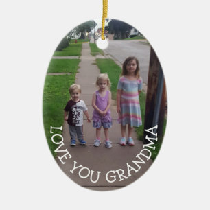Love You Grandma, Christmas Gift for Christmas Ceramic Ornament
