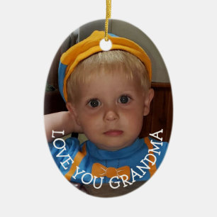 Love You Grandma, Christmas Gift for Christmas Ceramic Ornament
