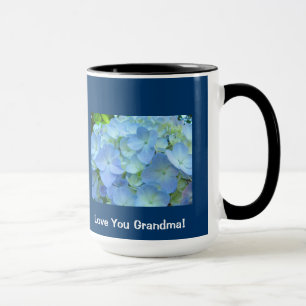 Love You Grandma! Coffee Mug gifts Blue Hydrangeas