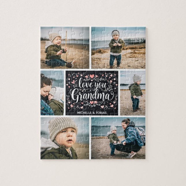 Love You Grandma" Custom Photo Puzzle | 6 Picture  (Vertical)