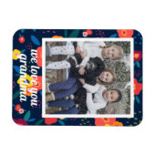 Love You Grandma Floral Photo Personalized Magnet (Horizontal)