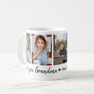 Love You Grandma Grandkids 5 Photo Collage Coffee Mug