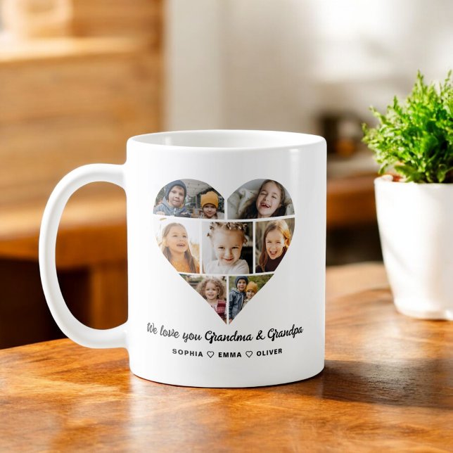 Love You Grandma & Grandpa Photo White Coffee Mug (Creator Uploaded)