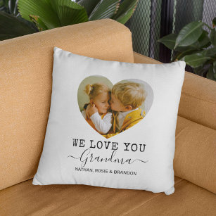 Love You Grandma Heart Photo Cushion