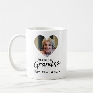 Love You Grandma Heart Photo personalised Coffee Mug