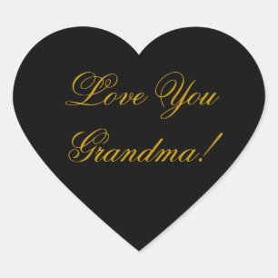 LOVE YOU GRANDMA. HEART STICKER