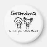 Love You Grandma Kids Art Personalized Gift Magnet<br><div class="desc">Love You Grandma Kids Art Personalized Gift Magnet - A cute little reminder of love that Grandma can enjoy every time she opens the fridge. Personalize her name and create a sweet small Christmas gift that brings a smile to her kitchen. These magnets come in different shapes. Cute boy and...</div>