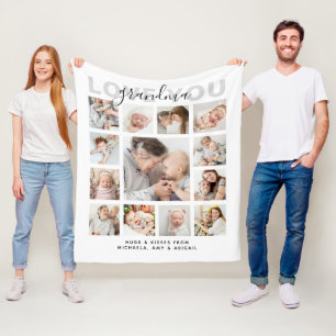 Love You Grandma/Nana/Granny/Other 13-Photo Fleece Blanket