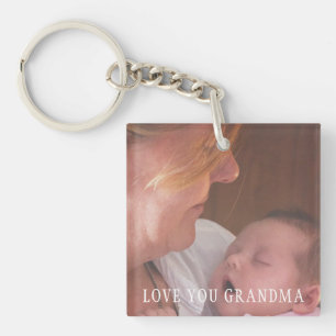 Love You Grandma Personalised Photo Key Ring