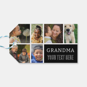 Love You Grandma   Photo Collage and Text  Gift Tags