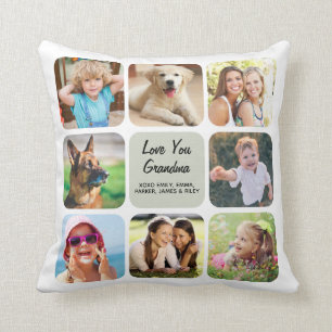 Love You Grandma Photo Collage Cushion
