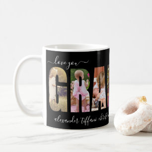 Love You Grandma Photo Collage Letters  Coffee Mug