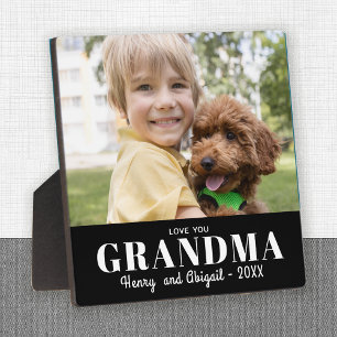 Love You Grandma Photo Family Modern Keepsake Plaque