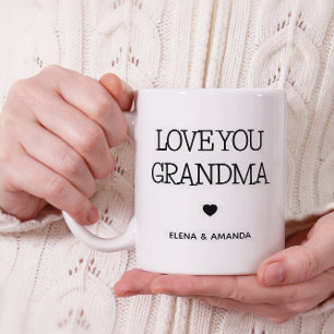 Love You Grandma   Photo Handwritten Text  Coffee Mug