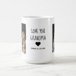 Love You Grandma | Two Photo Handwritten Coffee Mug<br><div class="desc">Surprise Grandma with a heartwarming gift! This adorable coffee mug features "Love You Grandma" in a charming handwritten style, with space for two of your favourite photos. Perfect for showcasing cherished memories, this mug is a daily reminder of your love. Whether it's for a birthday, Mother's Day, or just because,...</div>