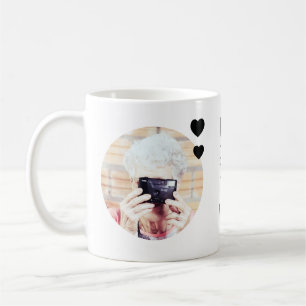Love You Grandma   Two Photo Handwritten Text Coffee Mug