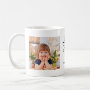 Love You Grandma Two Photo Handwritten Text Coffee Mug