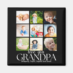 Love You Grandpa Beautiful Collage 9 Photos Magnet