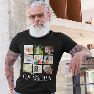 Love You Grandpa Beautiful Collage 9 Photos T-Shirt