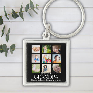 Love You Grandpa Beautiful Collage Photos Key Ring