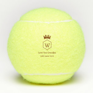 Love you grandpa crown add name details brown squa tennis balls