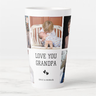 Love You, Grandpa | Custom Photo Collage Latte Mug