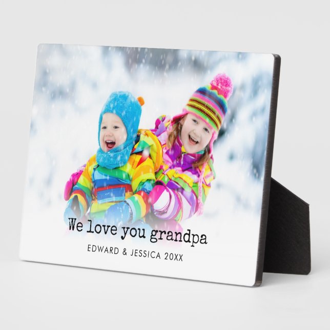 Love You Grandpa Custom Photo Plaque (Side)