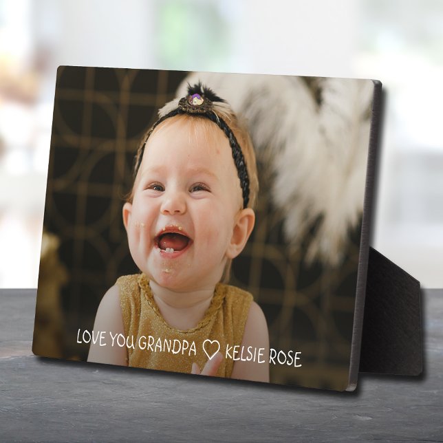 Love You Grandpa Grandchild Photo Gift Plaque (Creator Uploaded)
