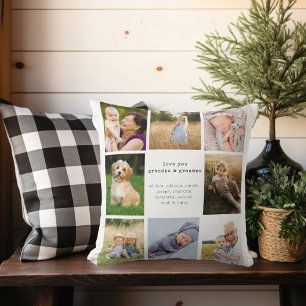 Love You Grandpa & Grandma Photo Collage Cushion