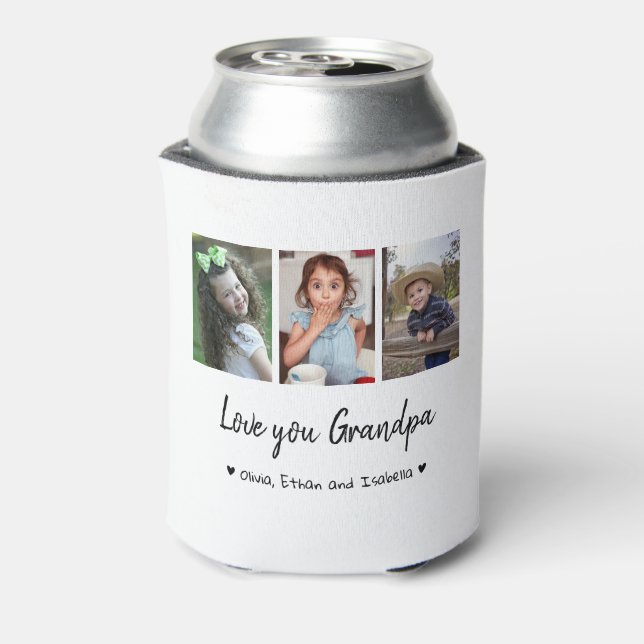 Love You Grandpa Happy Father's Day 2022 Photo Can Cooler (Can Back)