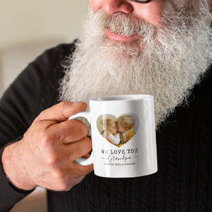 Love You Grandpa heart Photo Coffee Mug