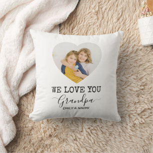 Love You Grandpa   Heart Photo Personalized Pillow