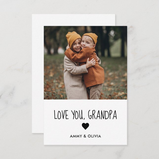 Love You Grandpa photo Card (Front/Back)