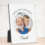 Love You Grandpa Photo Plaque<br><div class="desc">This stylish Grandpa keepsake photo plaque says "Love you,  Grandpa" and is easily customizable with your name and photo.
It makes a special gift for a special grandparent.</div>