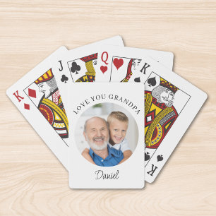 Love You Grandpa Photo Playing Cards