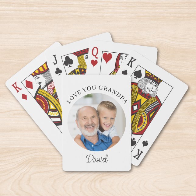 Love You Grandpa Photo Playing Cards (Creator Uploaded)
