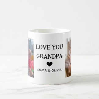 Love You Grandpa | Two Photo Handwritten Text Coffee Mug
