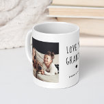 Love You Grandpa | Two Photo Handwritten Text Coffee Mug<br><div class="desc">This simple and stylish mug says "Love you Grandpa" in trendy,  handwritten black text with a matching heart and a spot for your name. There is also room to show off two of your favourite personal photos for a gift your grandfather will love.</div>