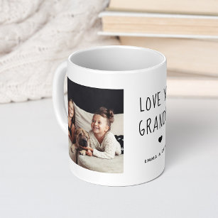 Love You Grandpa | Two Photo Handwritten Text Coffee Mug