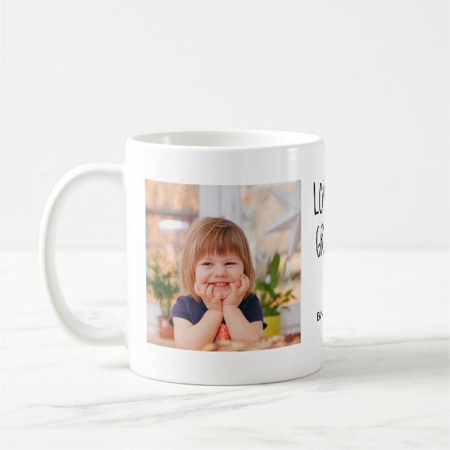 Love You Grandpa | Two Photo Handwritten Text Coffee Mug (Left)