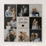 Love You Grandpa with Heart & Photos -  Jigsaw Puzzle<br><div class="desc">Bring fun and heartfelt memories together with this personalised puzzle featuring your favourite photo and the loving message, "Love You Grandpa, " accented by a sweet heart design. Perfect for family game nights, birthdays, or special occasions, this custom jigsaw puzzle is both a fun activity and a meaningful keepsake. Customise...</div>