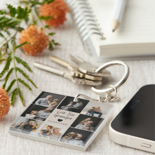 Love You Grandpa with Heart & Photos -  Key Ring